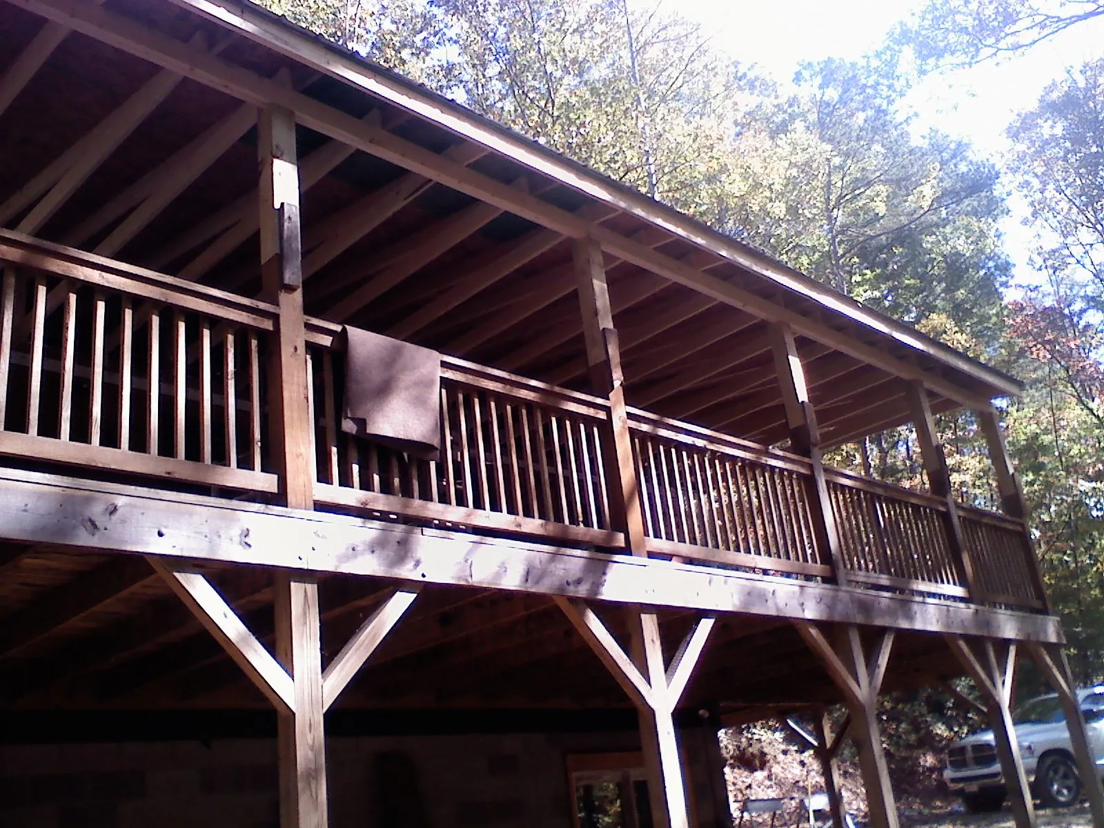 Timber framing under a new elevated porch and deck — Roof Leak Repair in Vanleer by Roofing Brothers